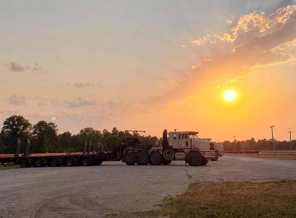 1158th Transportation Company and a sunset