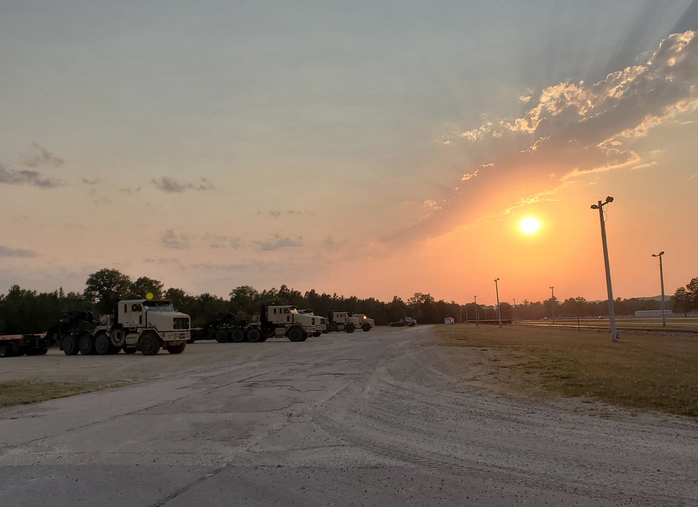 1158th Transportation Company and a sunset