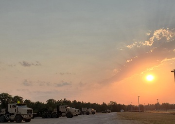 1158th Transportation Company and a sunset