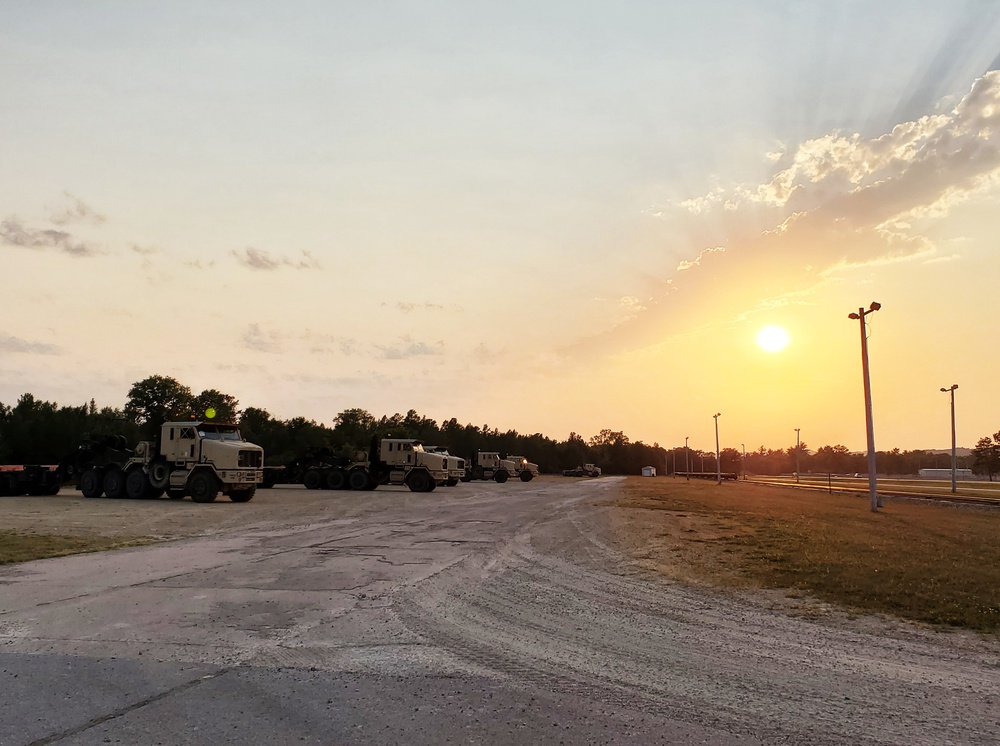 1158th Transportation Company and a sunset