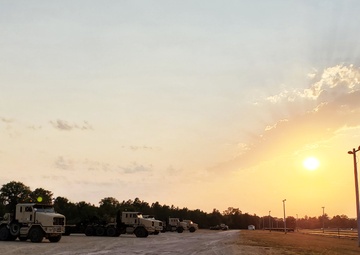 1158th Transportation Company and a sunset