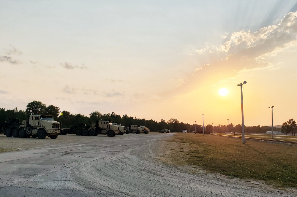 1158th Transportation Company and a sunset