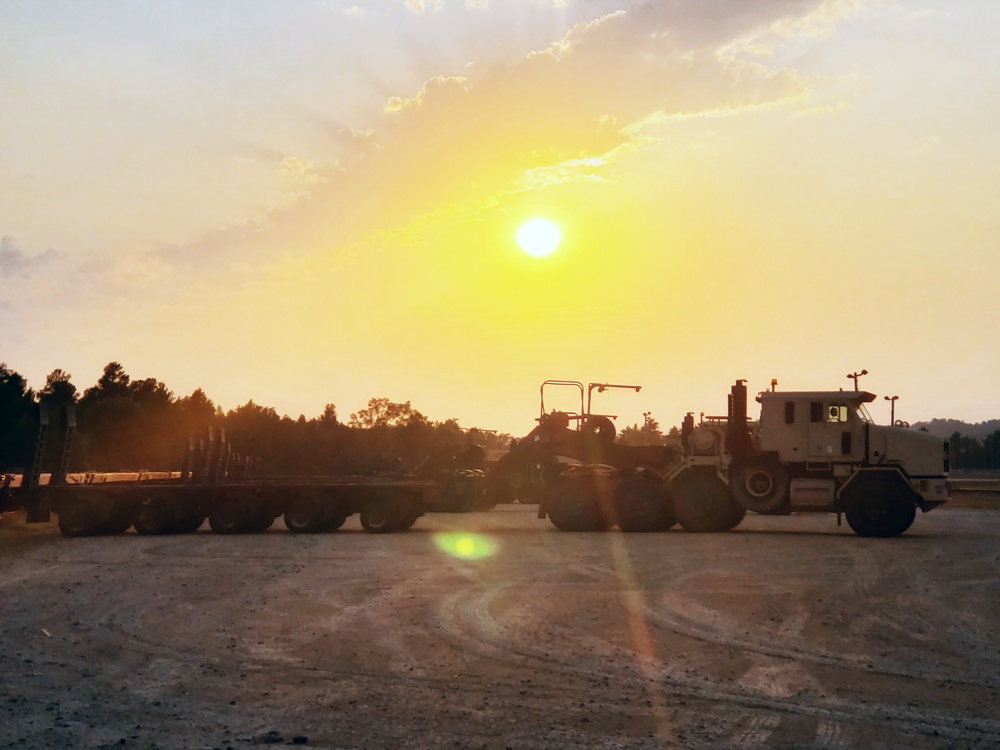 1158th Transportation Company and a sunset