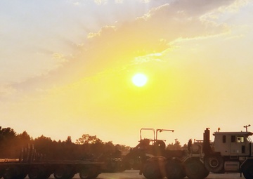 1158th Transportation Company and a sunset