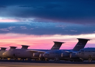 Sun sets over Dover AFB flight line