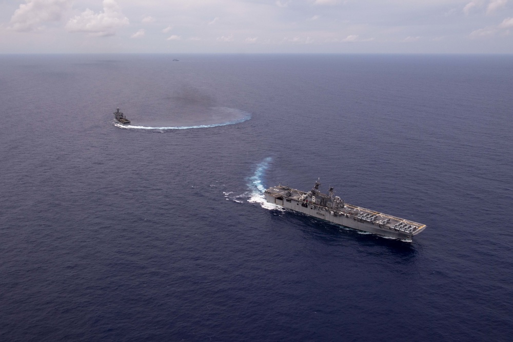 USS America and USS Germantown transit the Philippine Sea