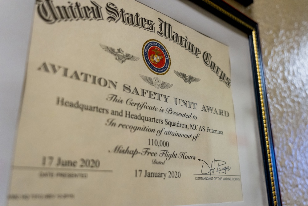 H&amp;HS receives USMC Aviation Safety Unit Award for 110,000 mishap-free flight hours
