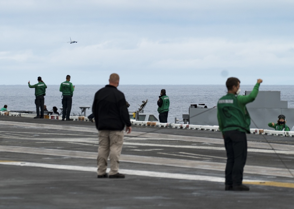 USS Carl Vinson (CVN 70) Oberves P-8 Poseidon Flyover