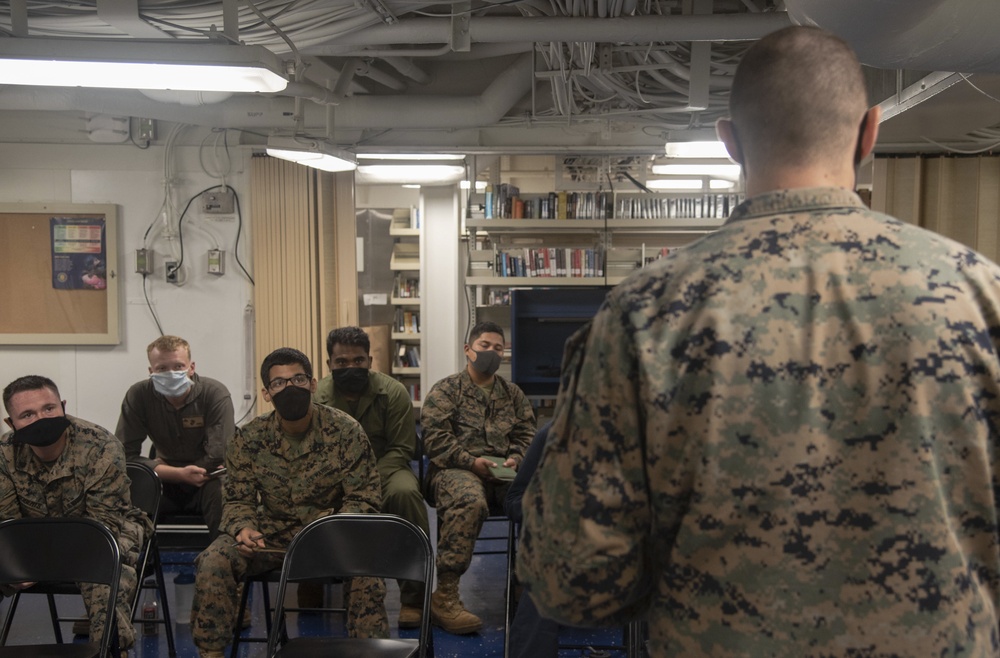 31st MEU Marines participate in escalation of force class aboard USS New Orleans (LPD 18)