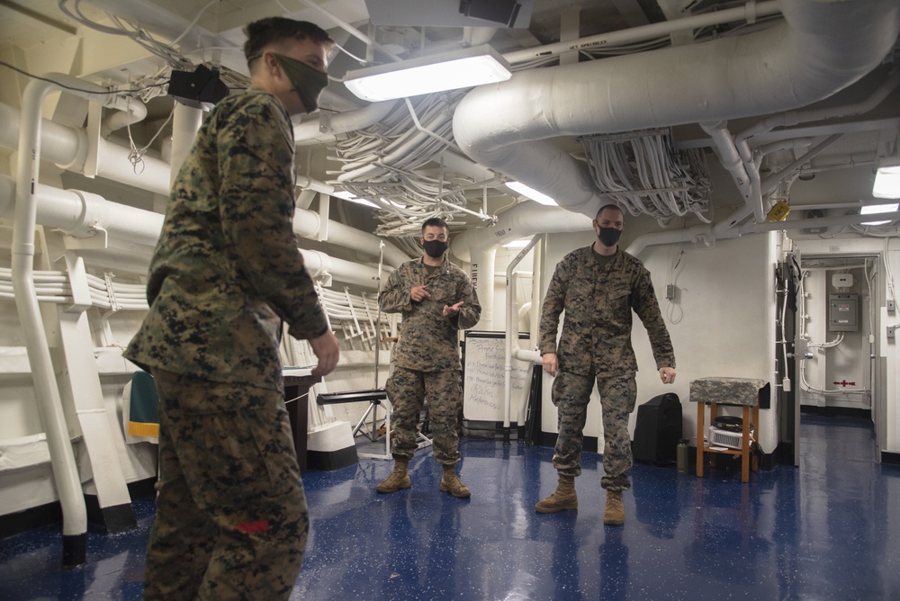 31st MEU Marines participate in escalation of force class aboard USS New Orleans (LPD 18)