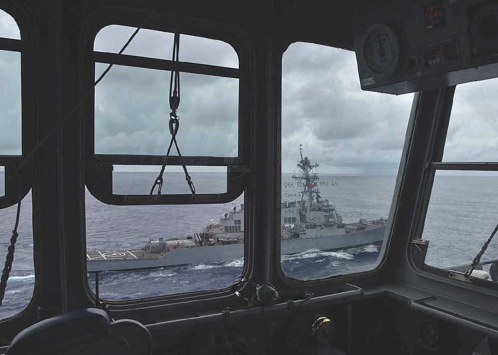 USNS Alan Shepard (T-AKE 3) Conducts Underway Replenishment with USS Benfold (DDG 65)