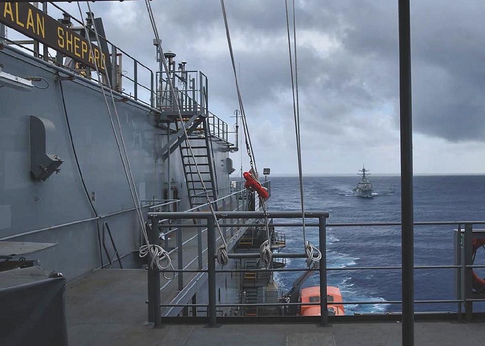 USNS Alan Shepard (T-AKE 3) Conducts Underway Replenishment with USS Benfold (DDG 65)