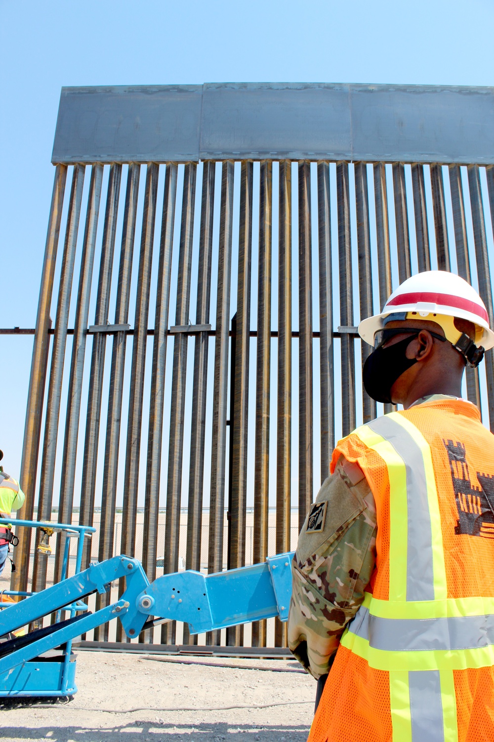 Command Sgt. Maj. inspects the barrier project