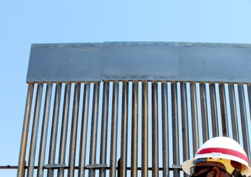 Command Sgt. Maj. inspects the barrier project