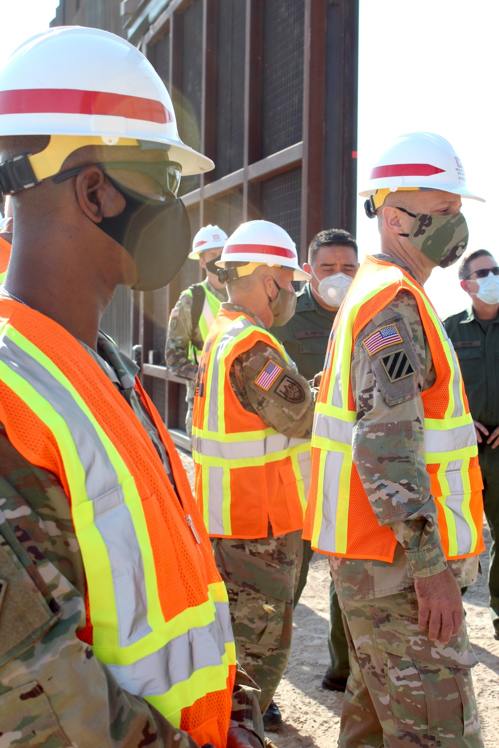 54th Chief of Engineers, 55th and Command Sgt. Maj. visit El Paso border barrier project