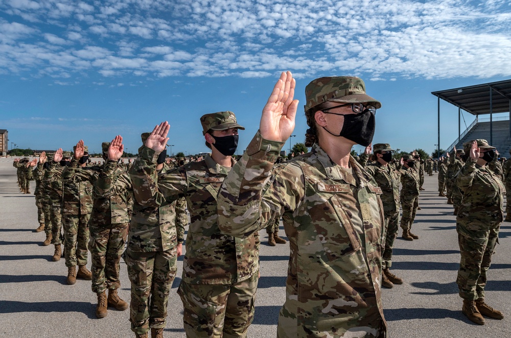 U.S. Air Force Basic Military Training Graduation and Coining Ceremony