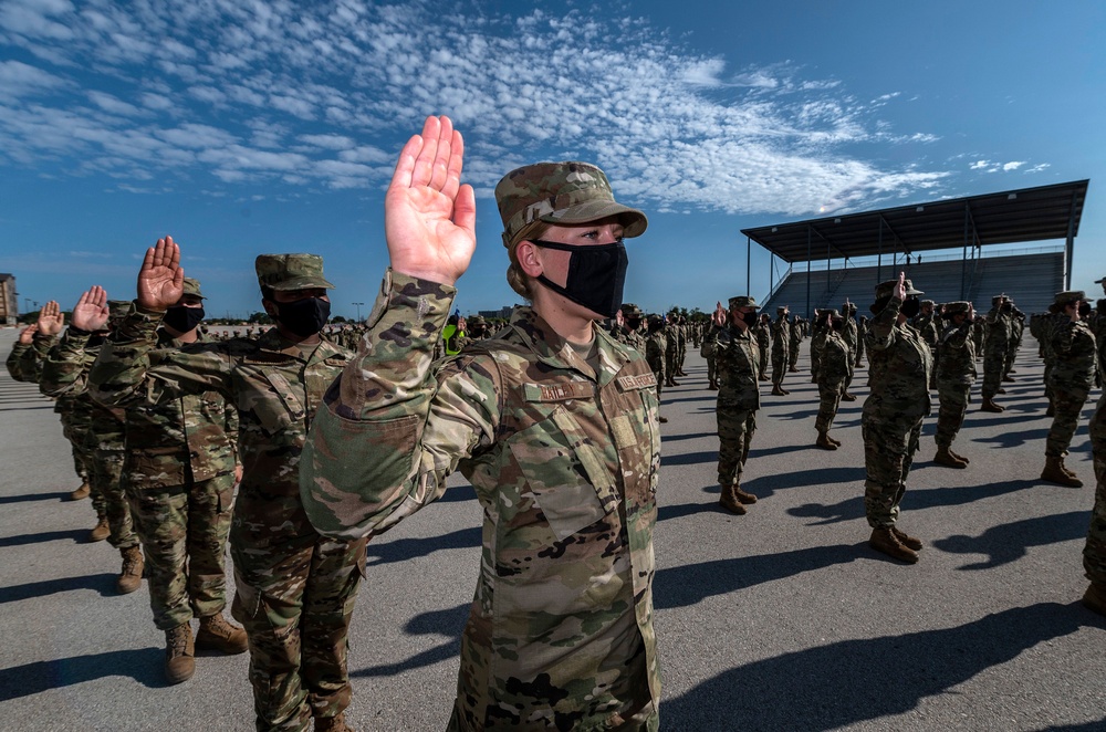 U.S. Air Force Basic Military Training Graduation and Coining Ceremony