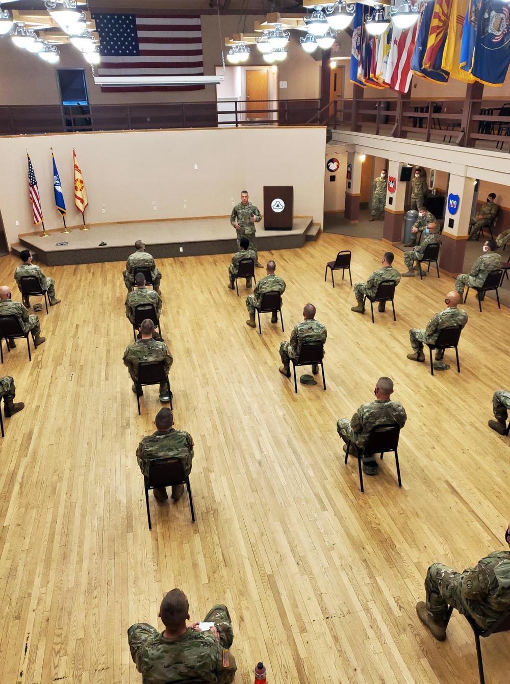 Command Sergeant Major of Army Reserve speaks with troops at Fort McCoy