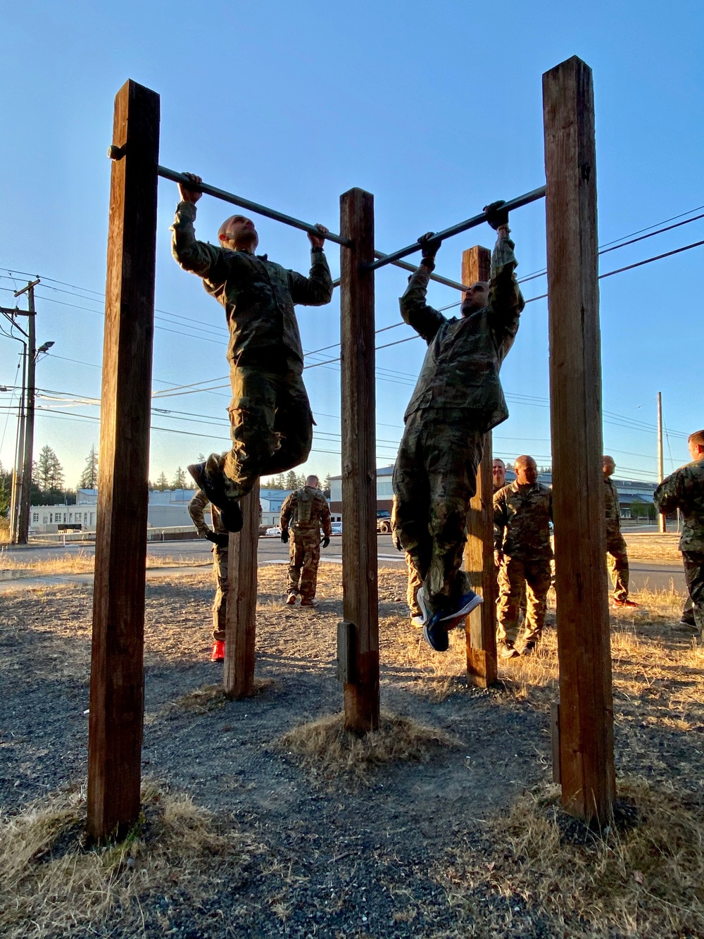 5th SFAB Advisors participate in physical training session at JBLM, WA.