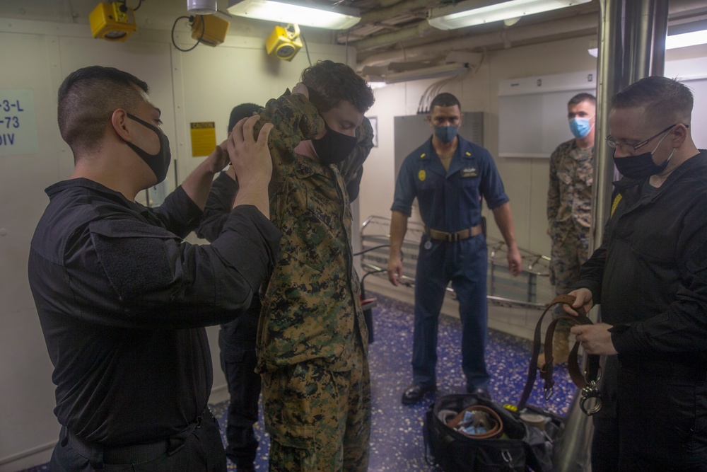 USS America, Detainee processing