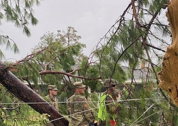 Louisiana National Guard Soldiers Clear Roads in Aftermath of Hurricane Laura