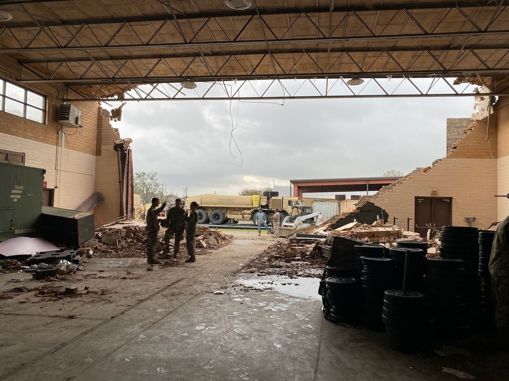 Louisiana National Guard Surveys Damage to Armory in Aftermath of Hurricane Laura