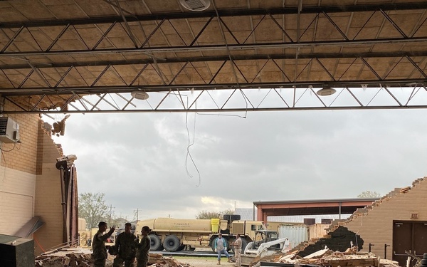 Louisiana National Guard Surveys Damage to Armory in Aftermath of Hurricane Laura