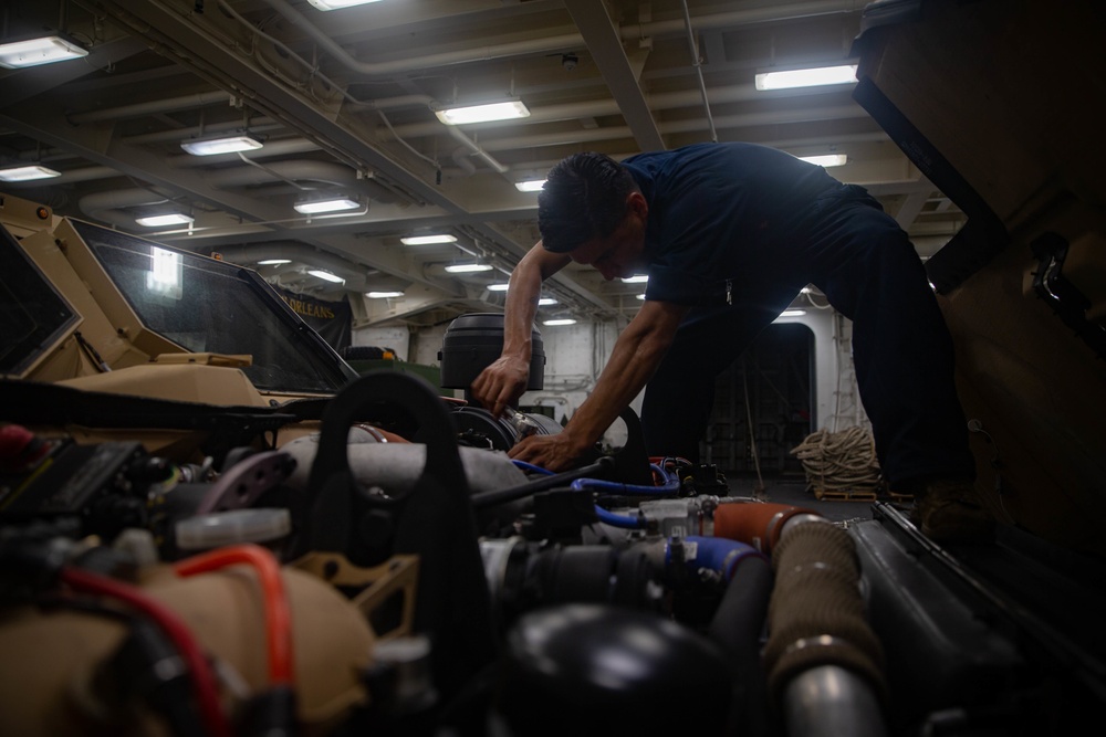 CLB-31, 31st MEU maintain JLTV readiness on USS New Orleans (LPD 18)