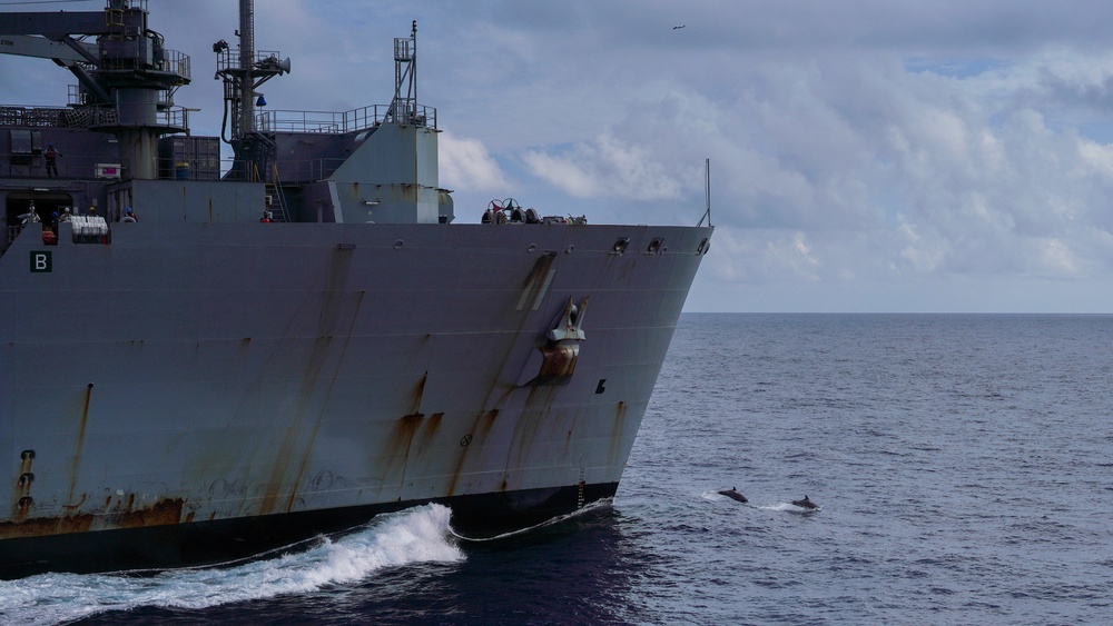 USS HALSEY CONDUCTS A REPLENISHMENT-AT-SEA