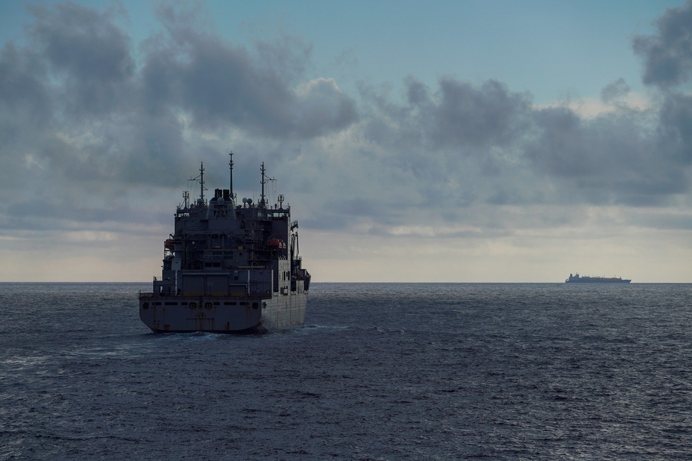 USS HALSEY CONDUCTS A REPLENISHMENT-AT-SEA