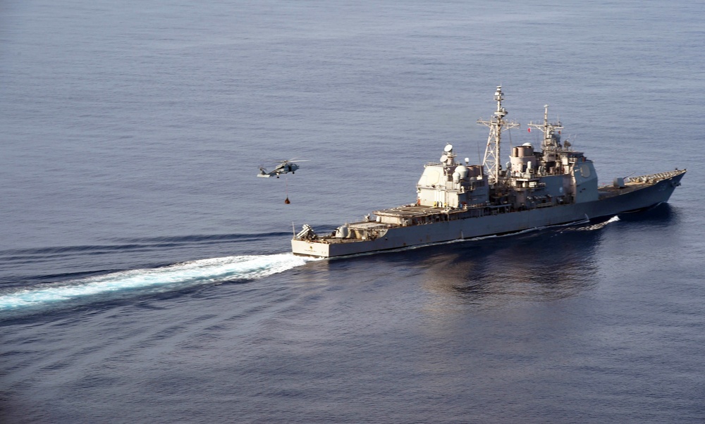 USS PHILIPPINE SEA VERTREP-AT-SEA/PHOTOEX/MARITIME EXERCISE