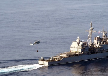 USS PHILIPPINE SEA VERTREP-AT-SEA/PHOTOEX/MARITIME EXERCISE