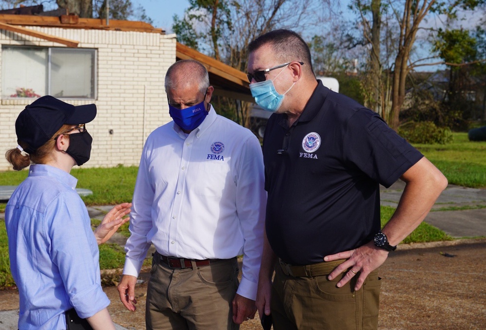 FEMA Leadership View Damage from Hurricane Laura