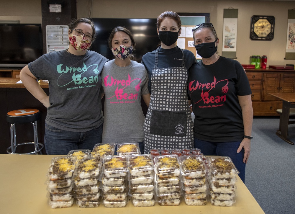 Wired Bean volunteers prep meals for Kadena Airmen