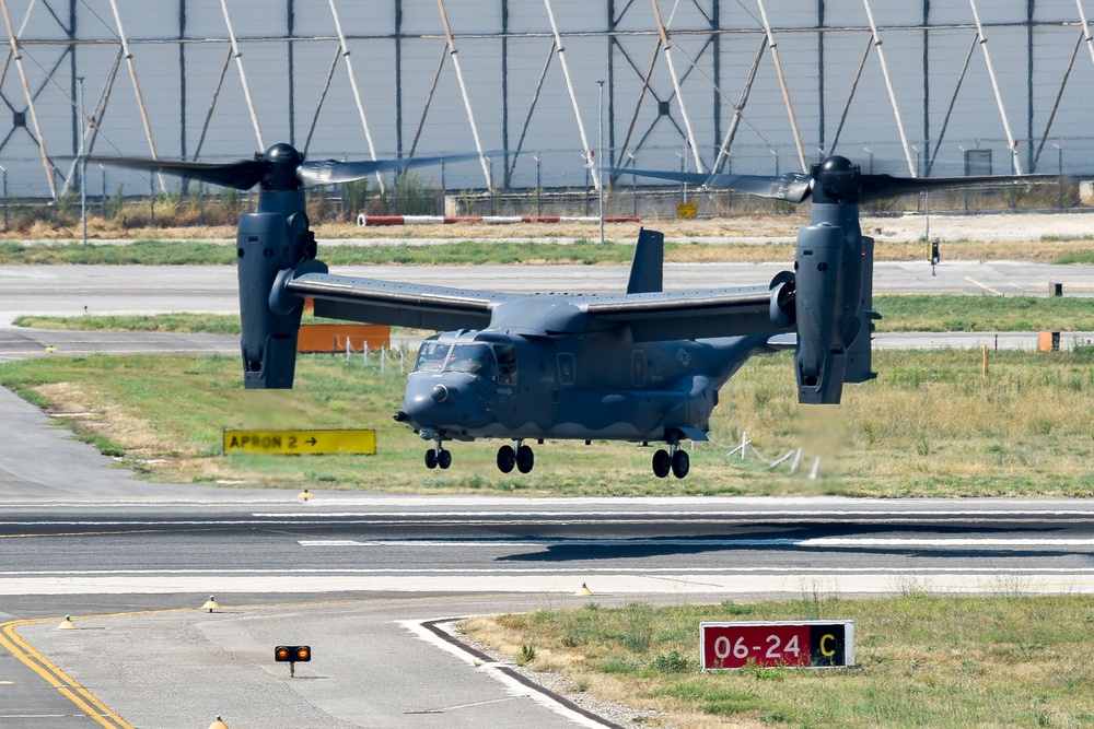 Air Force CV-22B Ospreys Conduct Refueling Operations Onboard NSA Naples