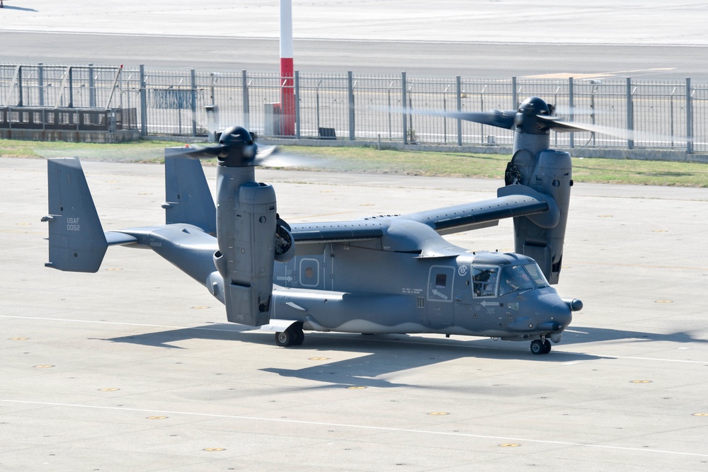 Air Force CV-22B Ospreys Conduct Refueling Operations Onboard NSA Naples