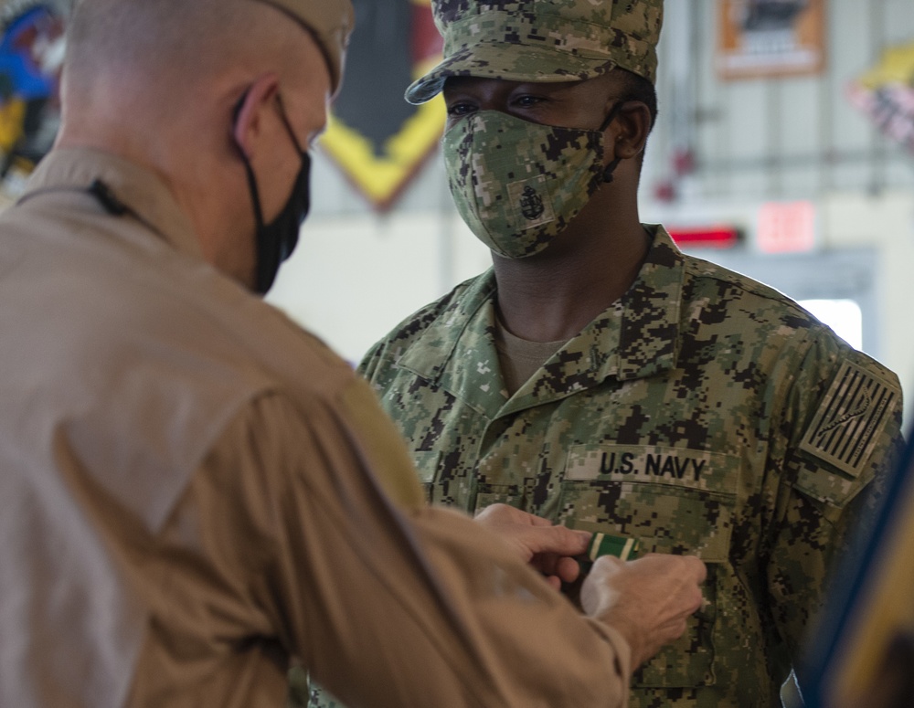 CAMP LEMONNIER HOLDS AWARDS CEREMONY PINNING SAILORS, SOLDIERS