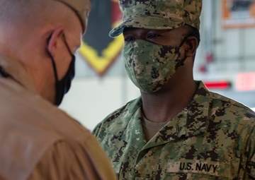 CAMP LEMONNIER HOLDS AWARDS CEREMONY PINNING SAILORS, SOLDIERS