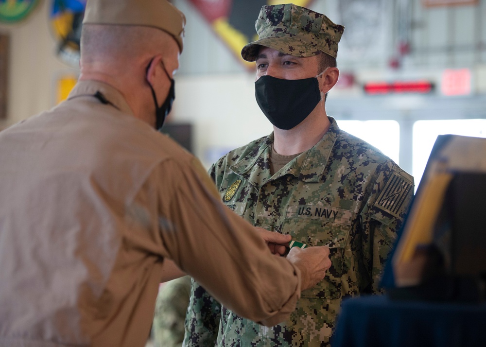 CAMP LEMONNIER HOLDS AWARDS CEREMONY PINNING SAILORS, SOLDIERS