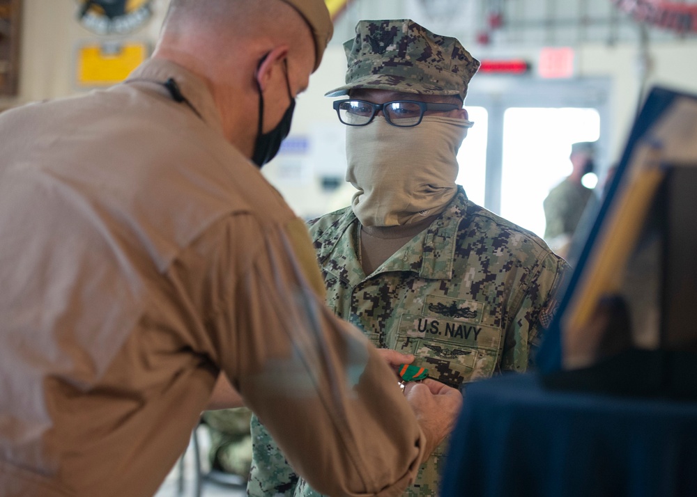 CAMP LEMONNIER HOLDS AWARDS CEREMONY PINNING SAILORS, SOLDIERS