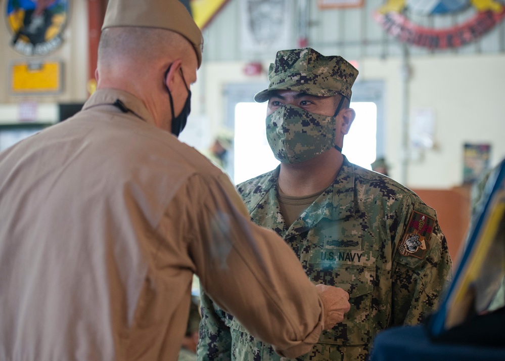 CAMP LEMONNIER HOLDS AWARDS CEREMONY PINNING SAILORS, SOLDIERS