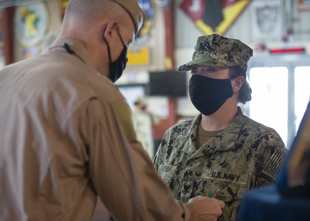 CAMP LEMONNIER HOLDS AWARDS CEREMONY PINNING SAILORS, SOLDIERS