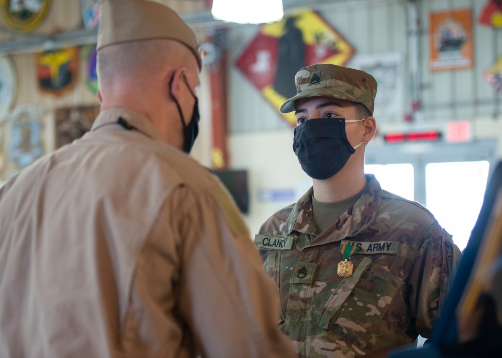 CAMP LEMONNIER HOLDS AWARDS CEREMONY PINNING SAILORS, SOLDIERS