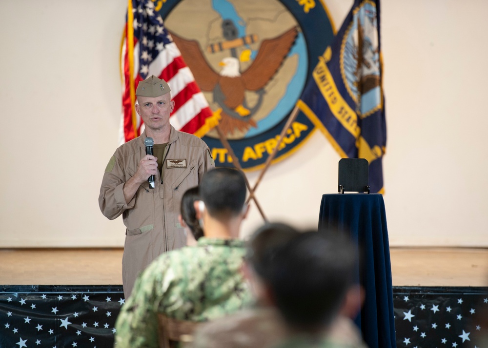 CAMP LEMONNIER HOLDS AWARDS CEREMONY PINNING SAILORS, SOLDIERS