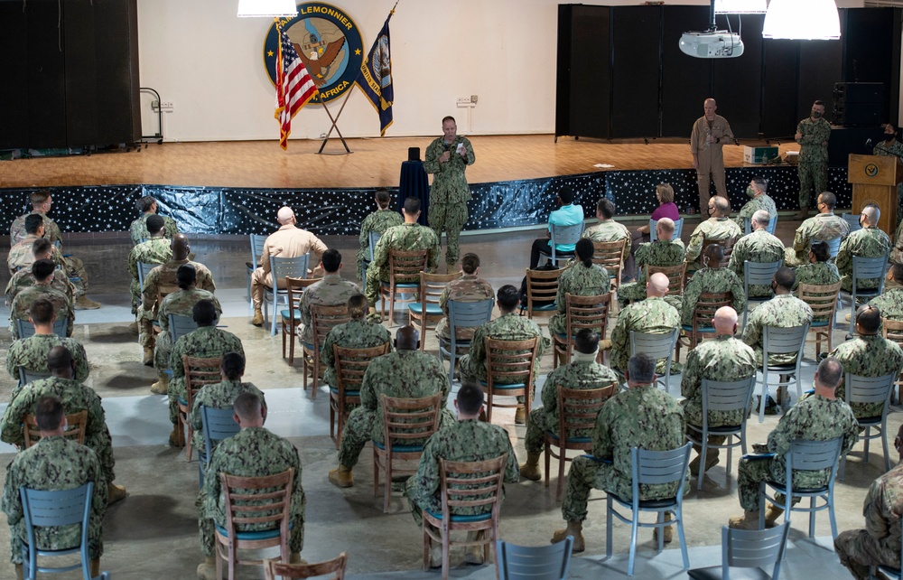 CAMP LEMONNIER HOLDS AWARDS CEREMONY PINNING SAILORS, SOLDIERS