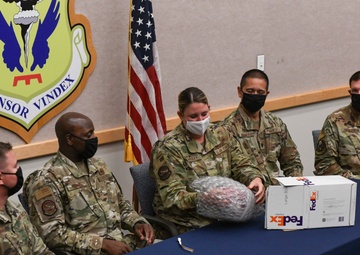 Team Whiteman Airman receives Kansas City Chiefs military appreciation football