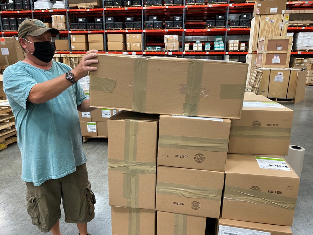 Defense Logistics Agency Distribution Susquehanna, Pennsylvania, prepare over 1.5 million N95 respirator masks