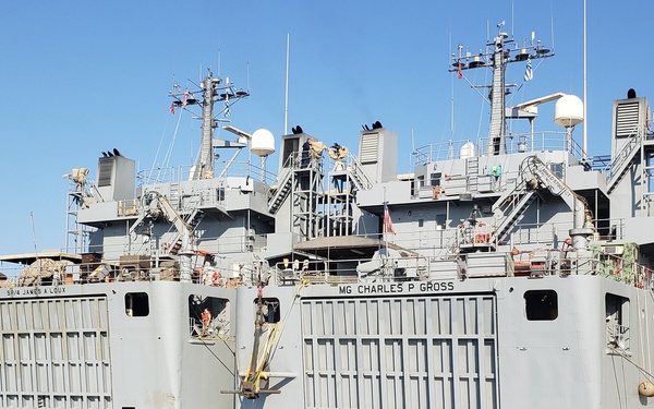 U.S. Army Logistics Support Vessels Berthed in Souda Bay, Greece