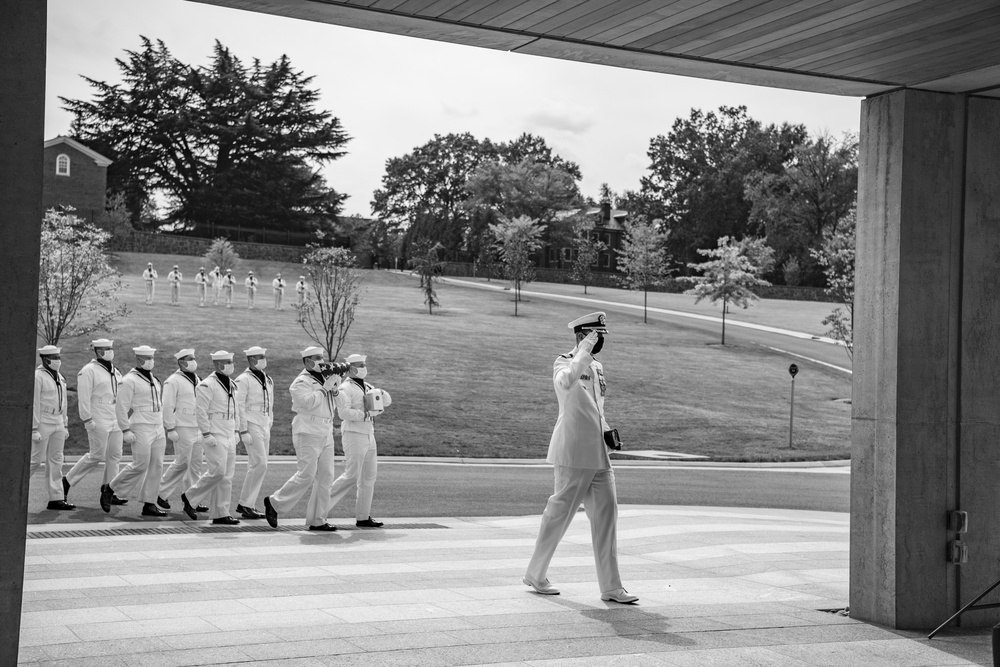 Modified Military Funeral Honors With Funeral Escort Are Conducted For U.S. Navy Capt. Bruce Boyle in Section 82