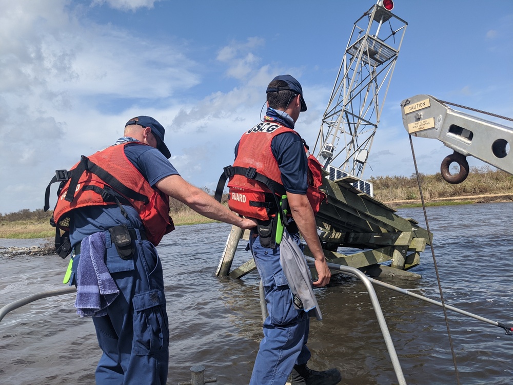 Coast Guard repairs aids on Lake Charles, Louisiana